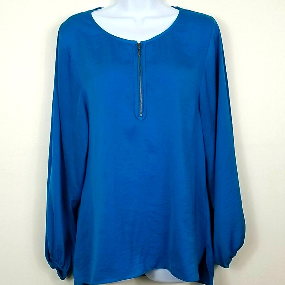 Lovely Small Laundry Blue Blouse with Zipper